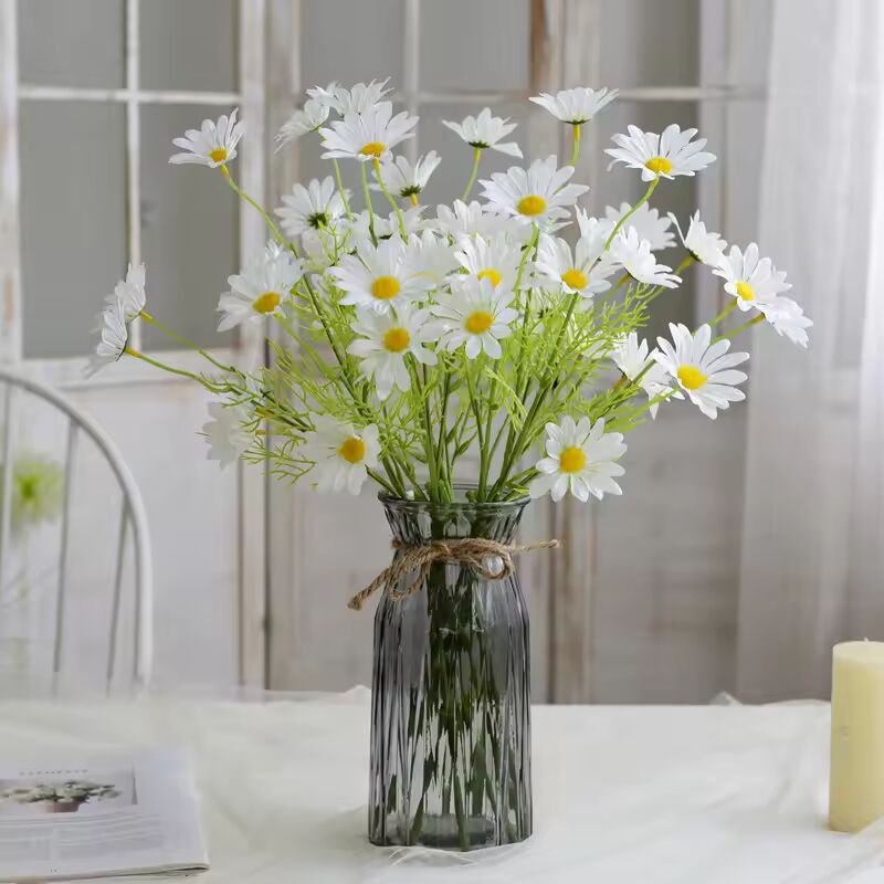 6/12pcs Simulated Daisy European Chrysanthemum Flower Arrangement Wedding Decoration Room Layout White Small Chrysanthemum