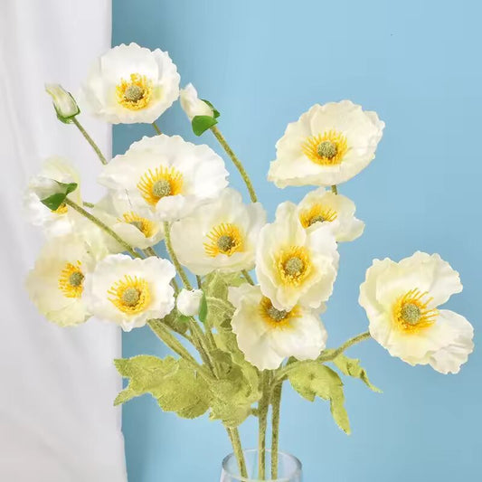 4 Head Artificial Poppy Flowers Wedding Simulation Poppies Wedding Decoration Home Decoration Ornaments Silk Flowers Flowers