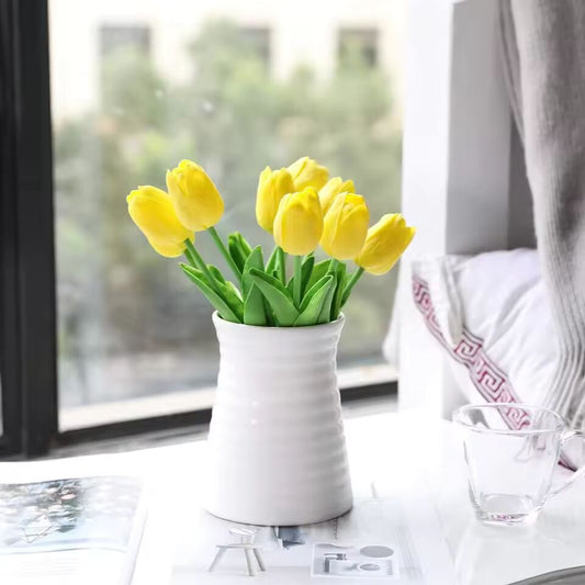 10Pcs Artificial Flower Realistic Touch Tulip for Scrapbooking Vase Home Decor Wedding Garden Arch Garland Mother's Day Bouquet
