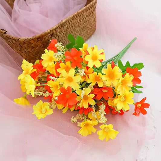 28 Heads Daisies Silk Artificial Fake Flowers Daisy Bunch Bouquet Home Wedding Garden Gifts Decoration